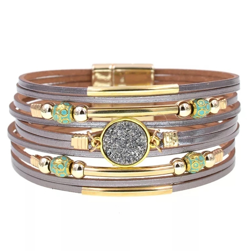 NEW - Women's Bohemian Leather Cuff Bracelet